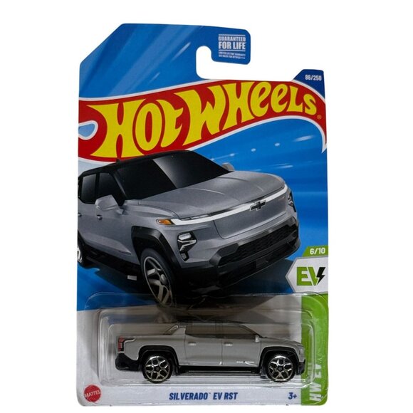 Hot Wheels 2024 Silverado EV RST HW EV 6/10 Gray Diecast New on Card - Picture 1 of 5